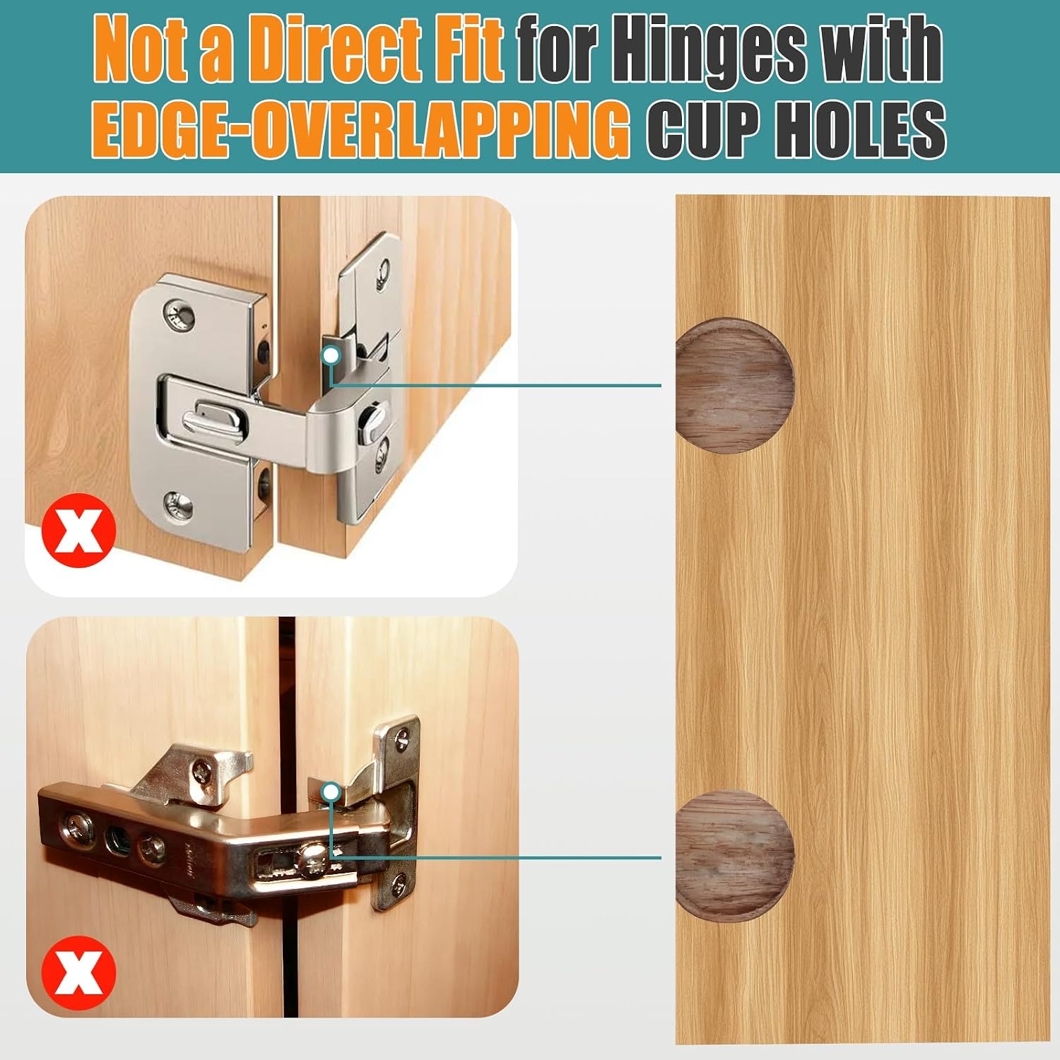 HBL' 135 Degree Corner Cabinet Hinges, 2 Pack: image 5