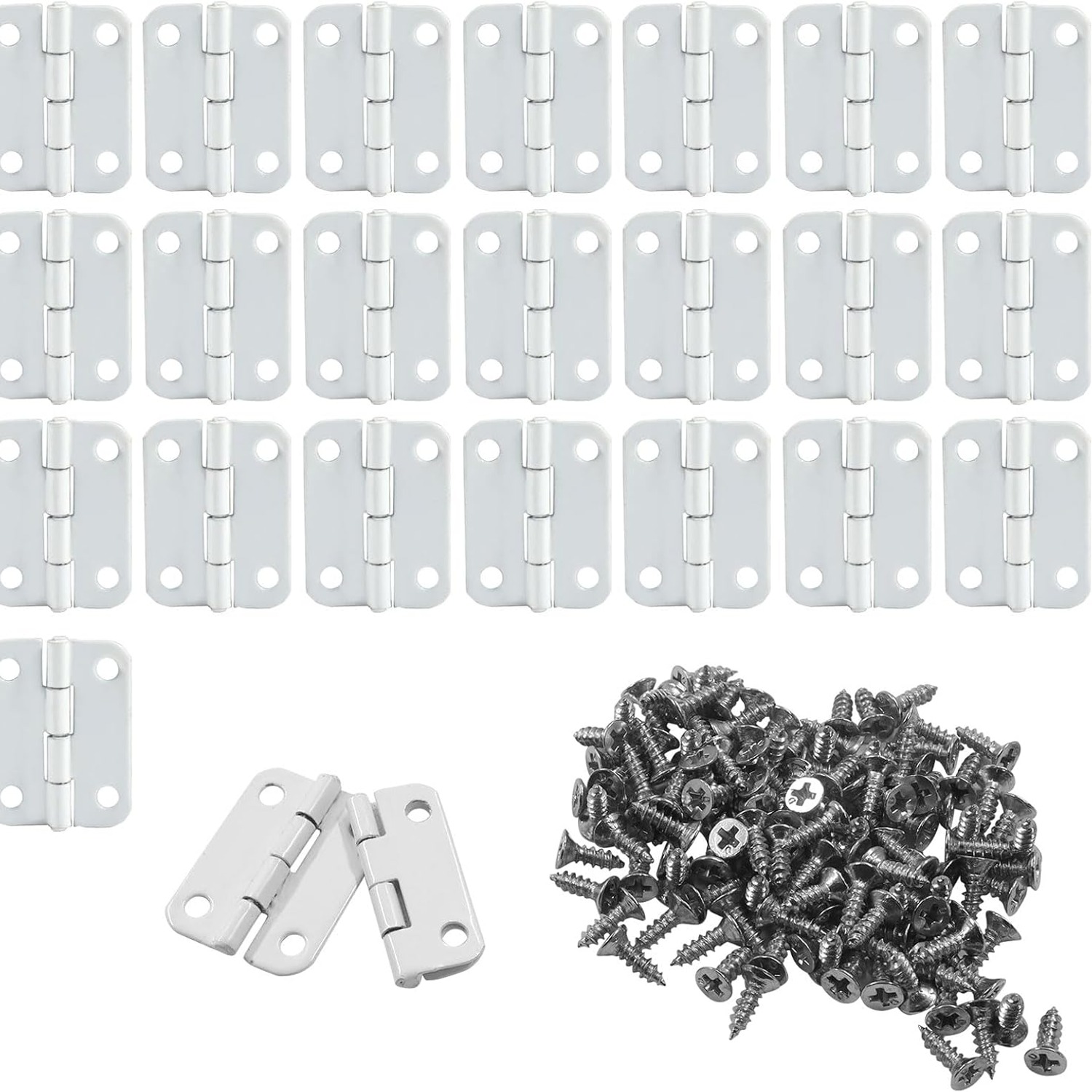 Murtenze Mini Silver Butt Hinges, 24 Pack: image 10