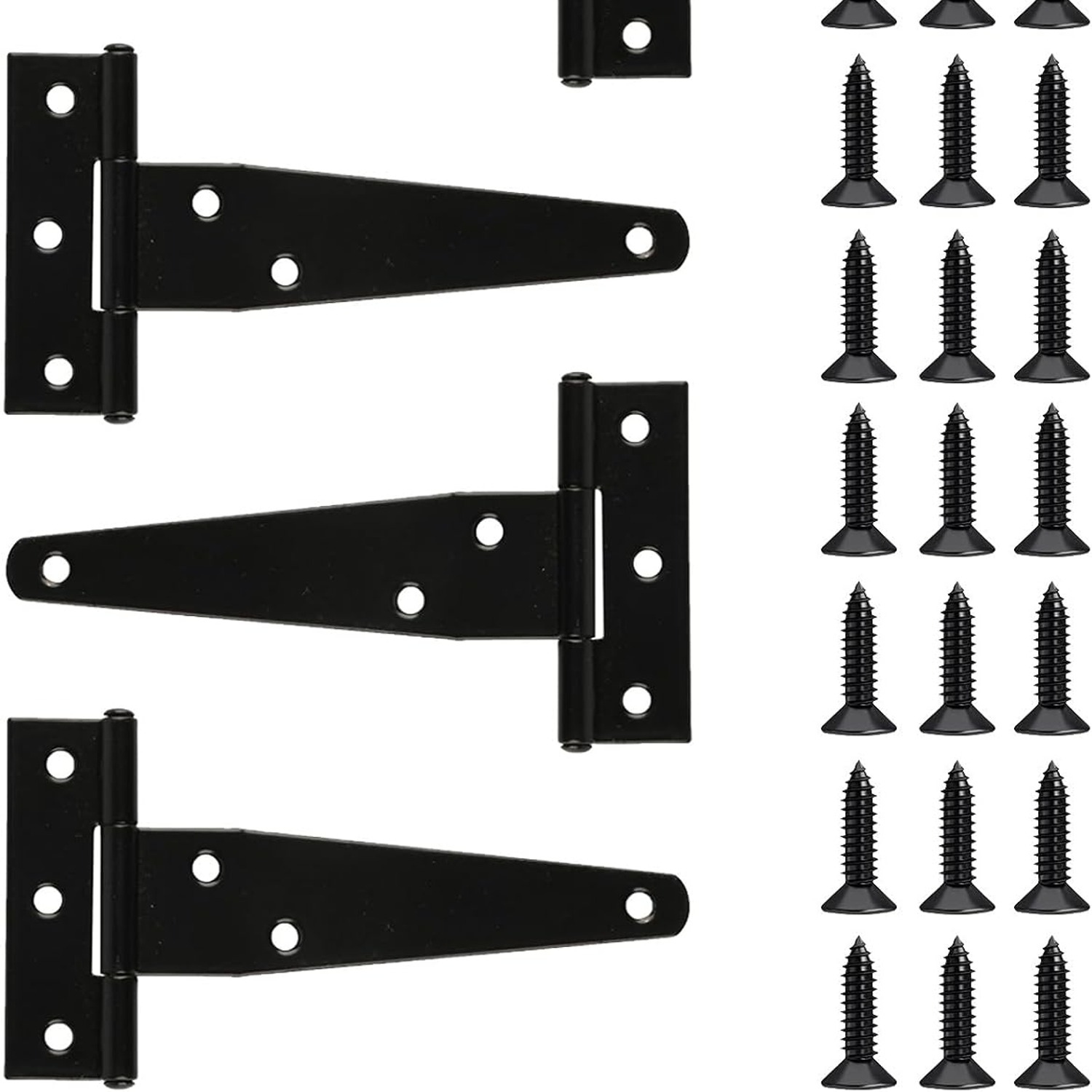 Black T Strap Hinges, Pack of 4: image 8